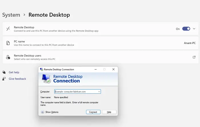 Remove History entries from Remote Desktop Connection in Windows 11/10