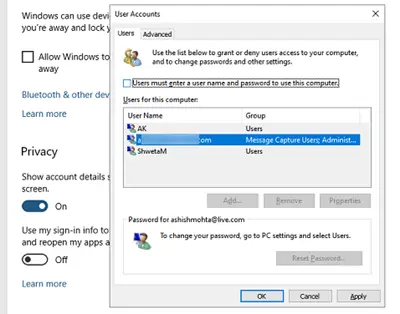 The user name or password is incorrect error on Windows 11/10 startup