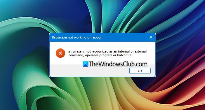 Rstrui.exe not working or recognized