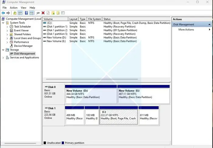 Disk Management Tool Drive Detection