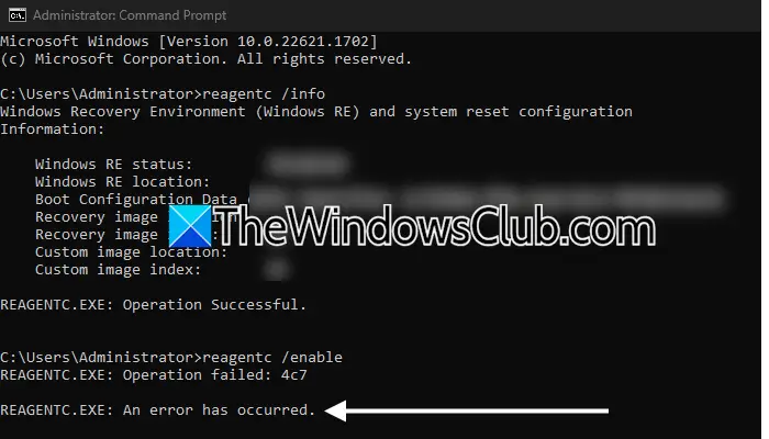 REAGENTC.EXE Operation failed
