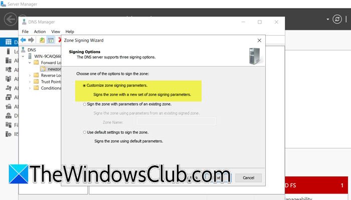 Configure DNSSEC on Windows Server